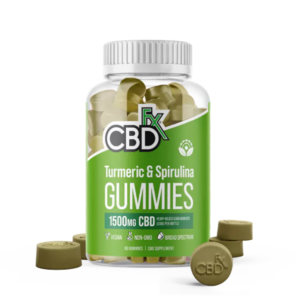 CBDfx CBD Gummies Turmeric & Spirulina 1500mg 60ct