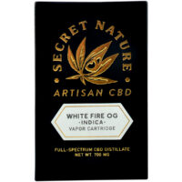 Secret Nature CBD Distillate Vape Cartridge White Fire OG