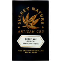 Secret Nature CBD Distillate Vape Cartridge Grape Ape