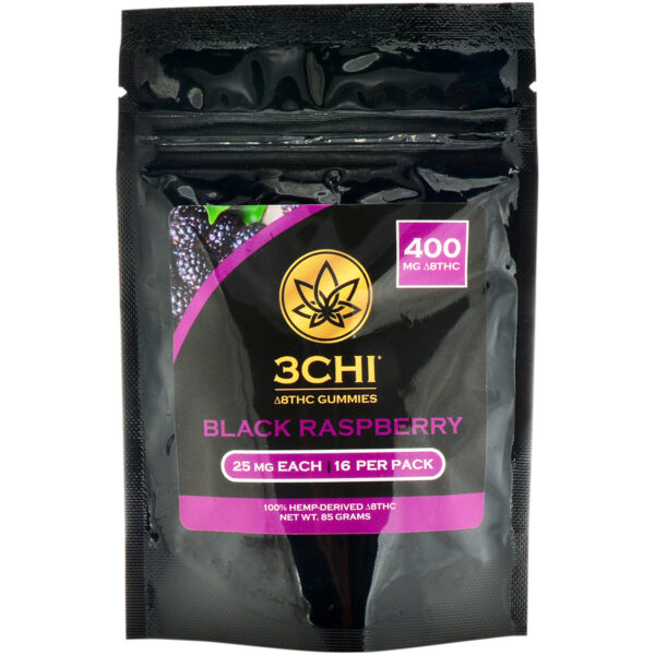 3Chi Delta 8 Gummies Black Raspberry 400mg 16ct