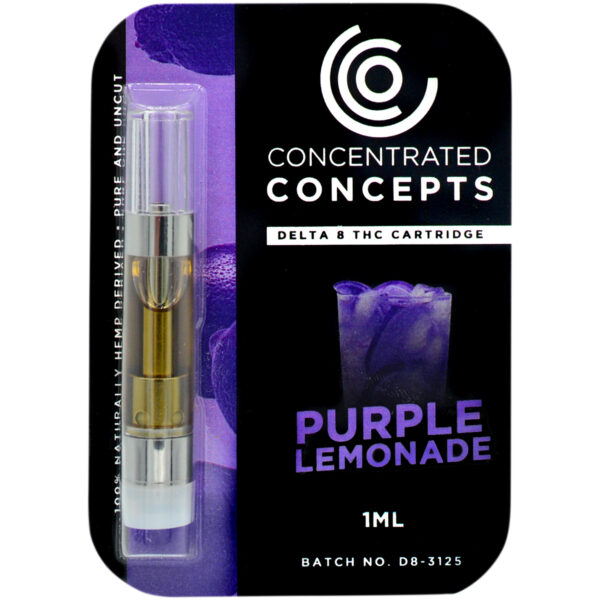 Concentrated Concepts Delta 8 Vape Cartridge Purple Lemonade 1ml