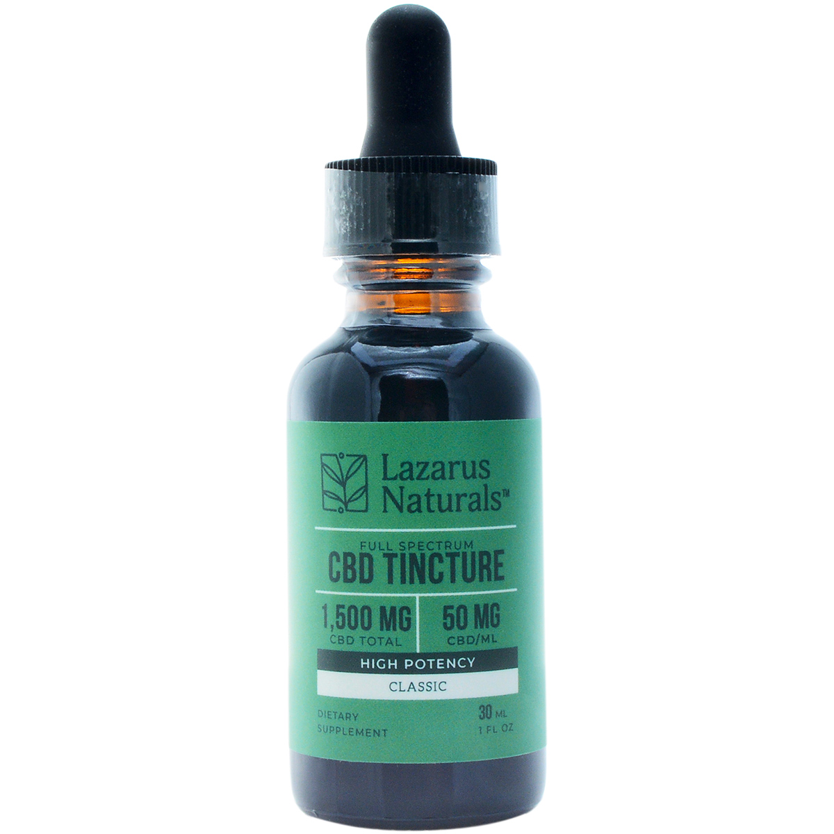 Lazarus Naturals High Potency Full Spectrum CBD Tincture 1500mg 30ml ...