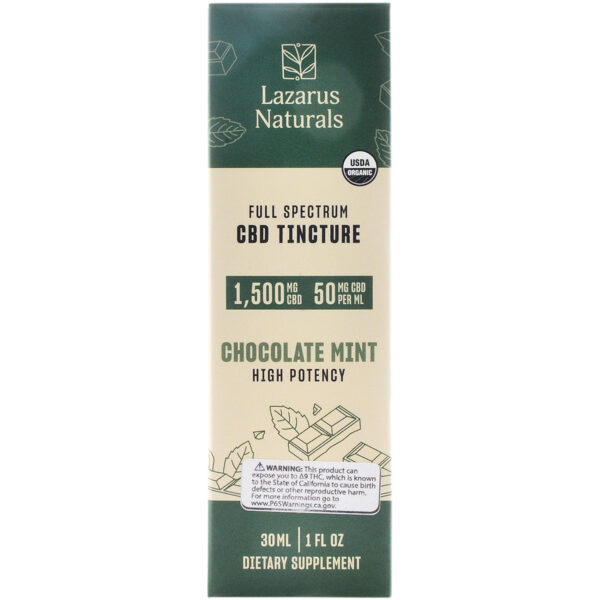 Lazarus Naturals High Potency Full Spectrum CBD Tincture Chocolate Mint 1500mg 30ml
