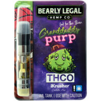 Bearly Legal Hemp THC-O Vape Cartridge Grandaddy Purple 1ml