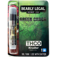 Bearly Legal Hemp THC-O Vape Cartridge Green Crack 1ml