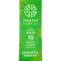 Tree Top Hemp Co Delta 8 & Delta 10 Vape Cartridge Sour Apple Monster 1g