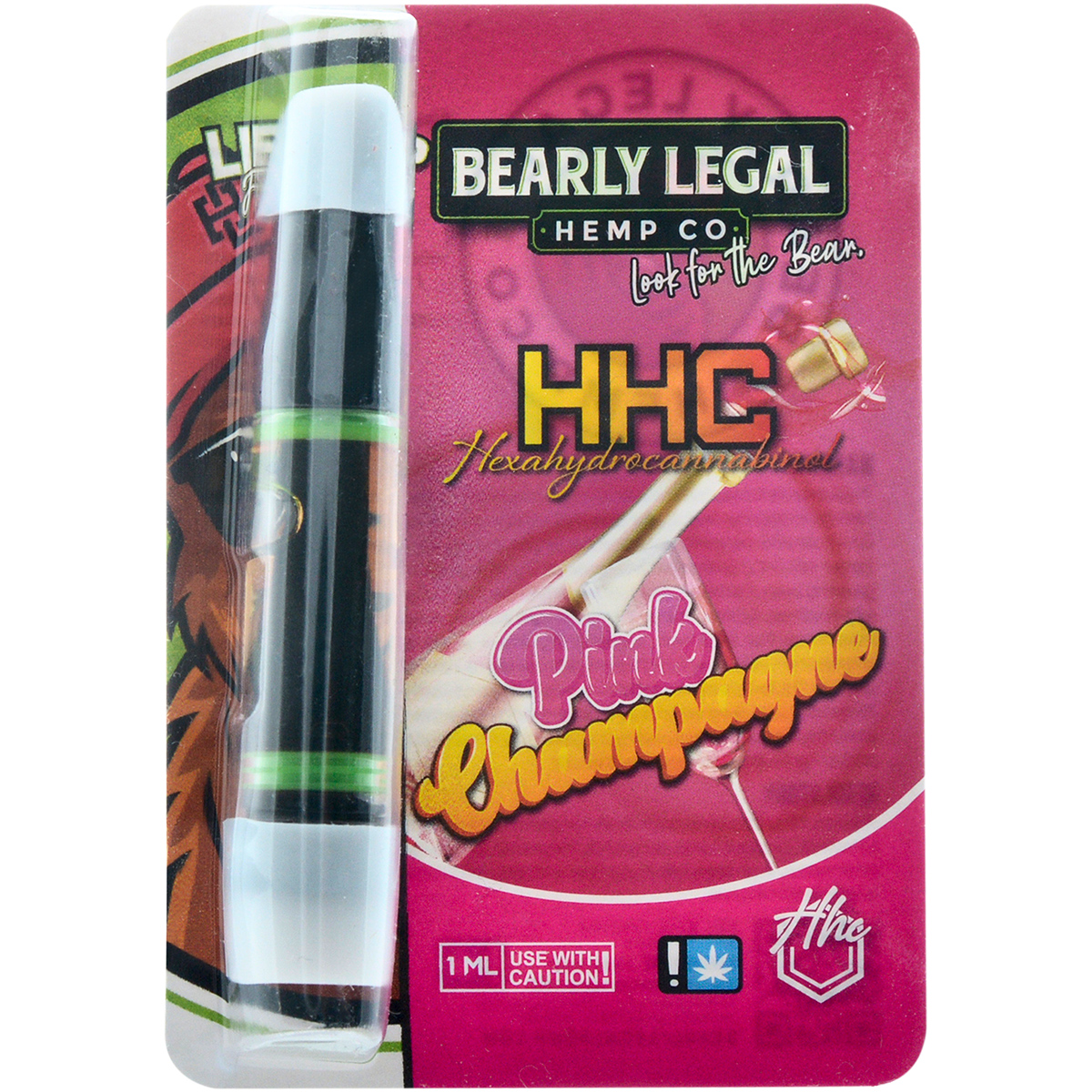 Bearly Legal Hemp HHC Vape Cartridge Pink Champagne 1ml - Dr.Ganja