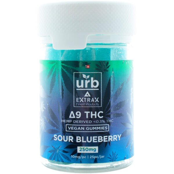 Urb Delta 9 Gummies Sour Blueberry 250mg 25ct - Dr.Ganja