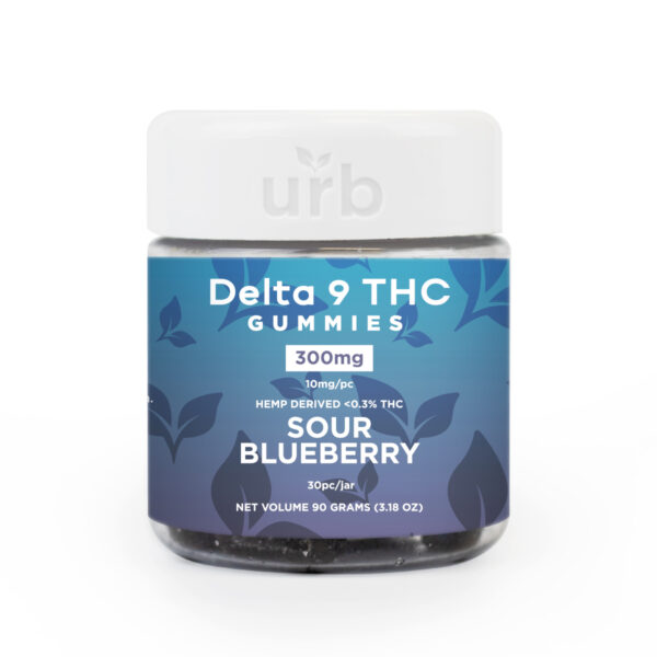Urb Delta 9 Gummies Sour Blueberry 300mg 30ct
