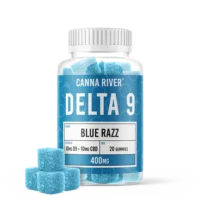 Canna River CBD & Delta 9 Gummies Blue Razz 400mg 20ct