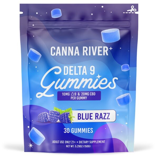 Canna River CBD & Delta 9 Gummies Blue Razz 900mg 30ct