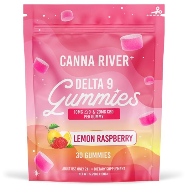 Canna River CBD & Delta 9 Gummies Lemon Raspberry 900mg 30ct