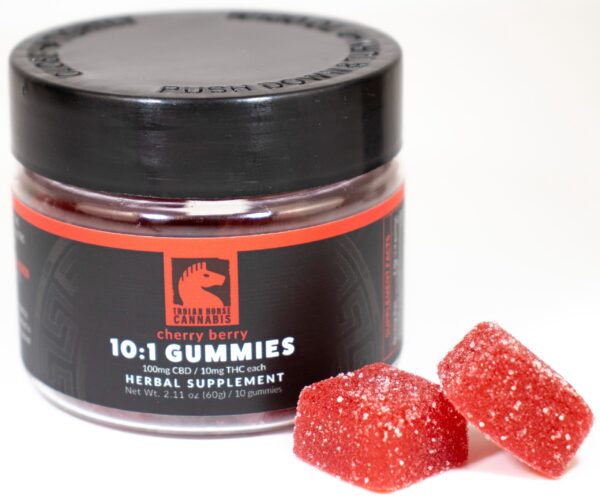 Trojan Horse Cannabis Gummies Cherry Berry 1000mg CBD 100mg THC 10ct