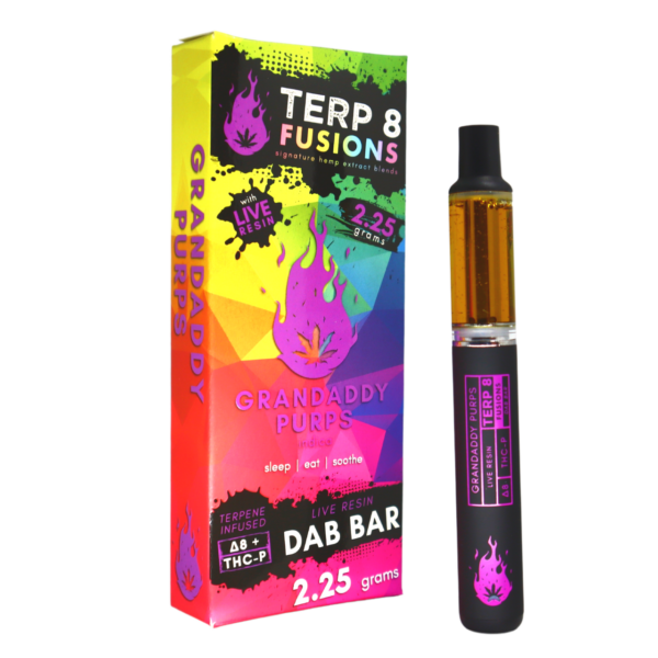 Terp 8 Delta 8 & THC-P Live Resin Disposable Vape Pen Grandaddy Purps 2.25g