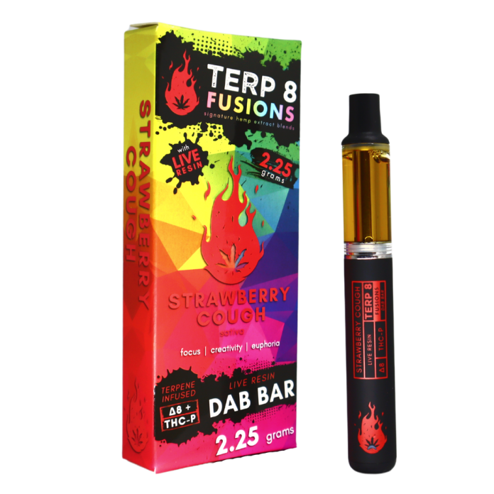 Terp 8 Delta 8 And Thc P Live Resin Disposable Vape Pen Strawberry Cough