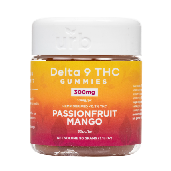 Urb Delta 9 Gummies Passionfruit Mango 300mg 25ct