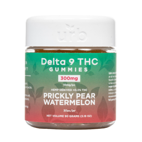 Urb Delta 9 Gummies Prickly Pear Watermelon 300mg 25ct