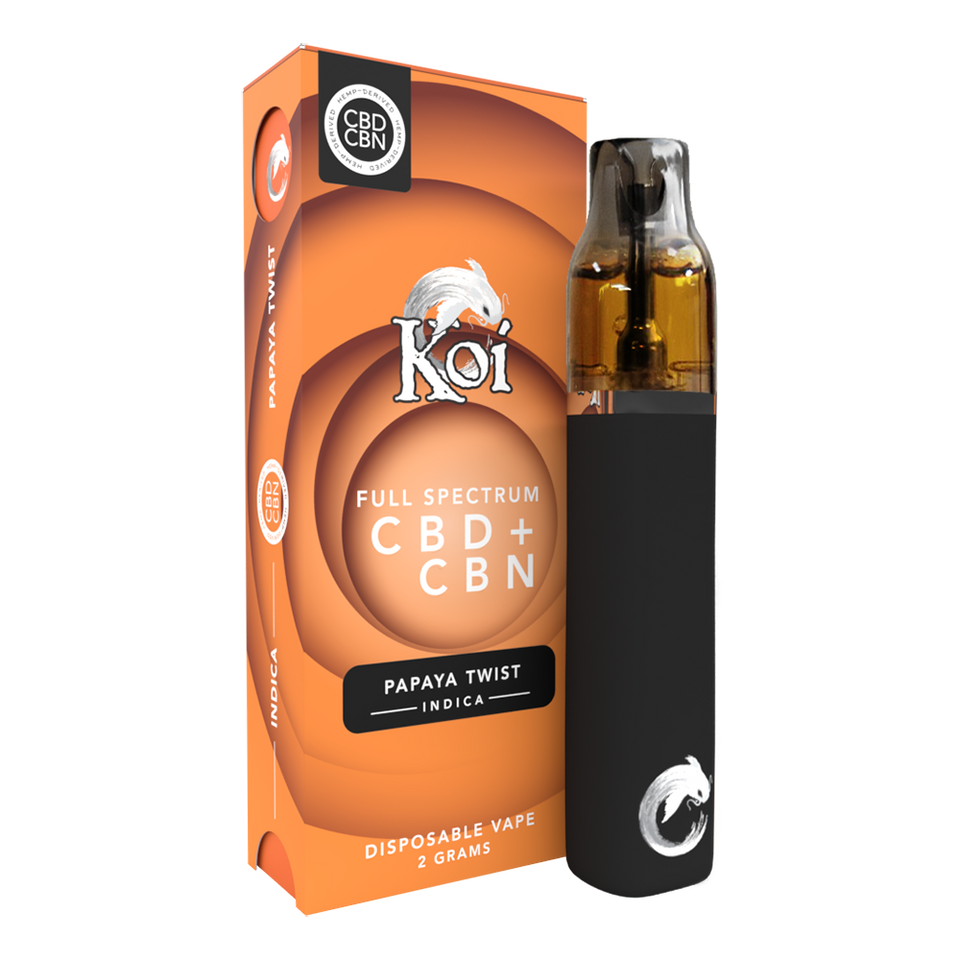 Koi CBD & CBN Disposable Vape Pen Papaya Twist 2g - Dr.Ganja