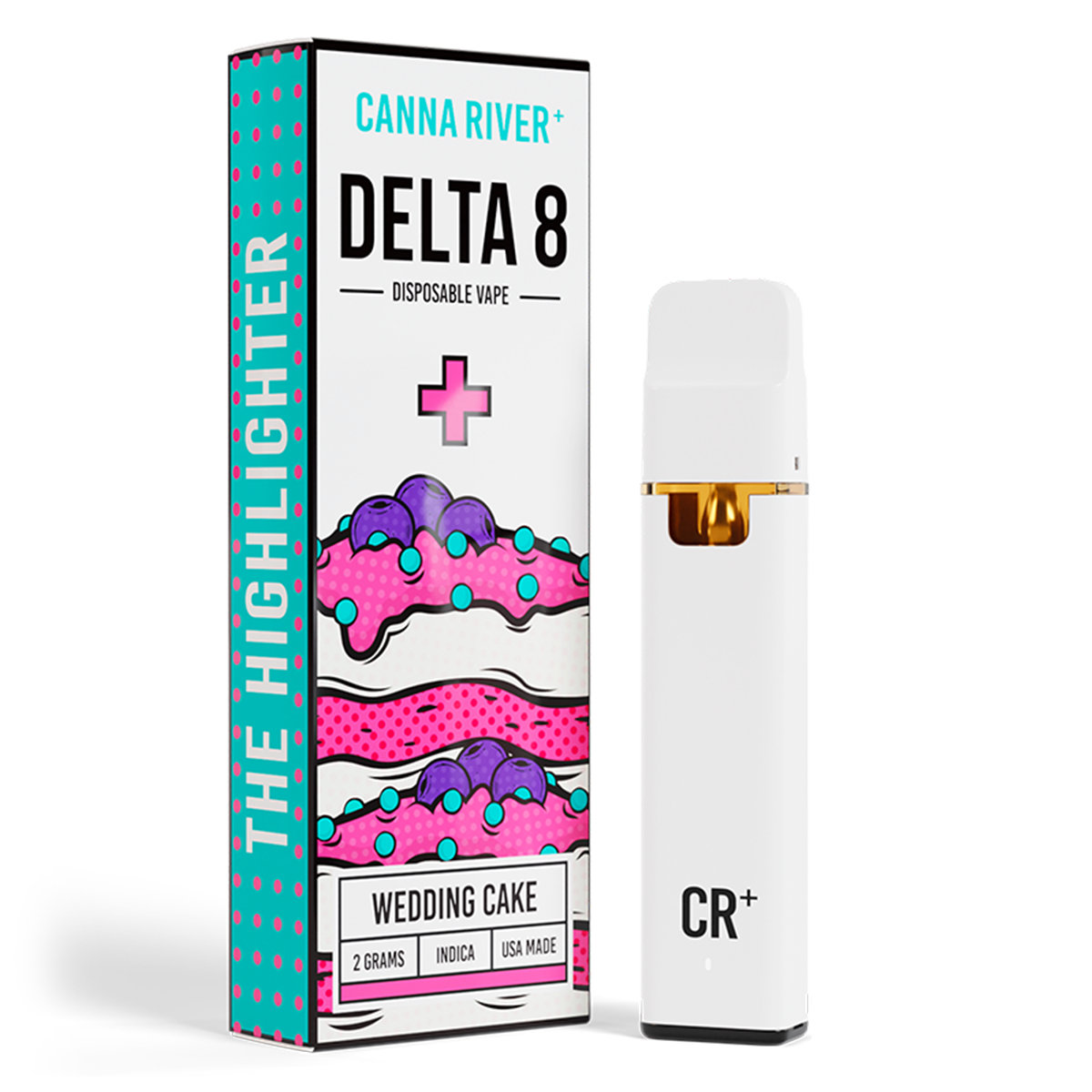 Canna River Delta 8 Disposable Vape Pen Wedding Cake 2g - Dr.Ganja