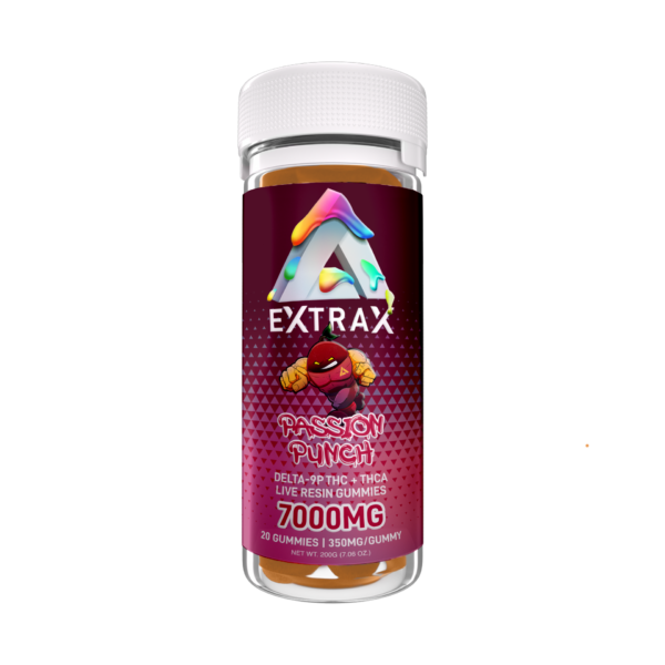 Delta Extrax Adios Blend Gummies Passion Punch 7000mg 20ct