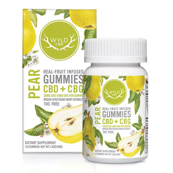 Wyld CBD & CBG Gummies Pear 30mg 20ct