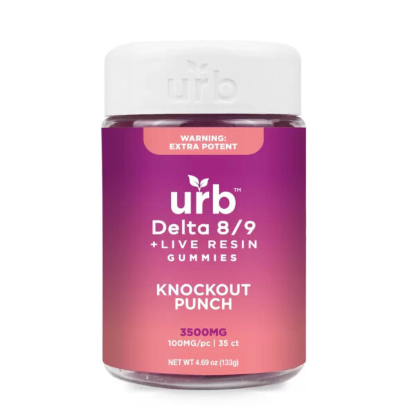 Urb Delta 8 & Delta 9 Gummies Knockout Punch 3500mg 35ct