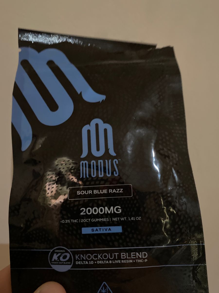 Modus Knockout Gummies Sour Blue Razz 3000mg 20ct - Dr.Ganja