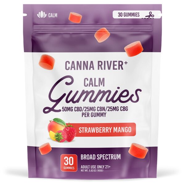 Canna River CBD & CBN & CBG Calm Gummies Strawberry Mango 3000mg 30ct