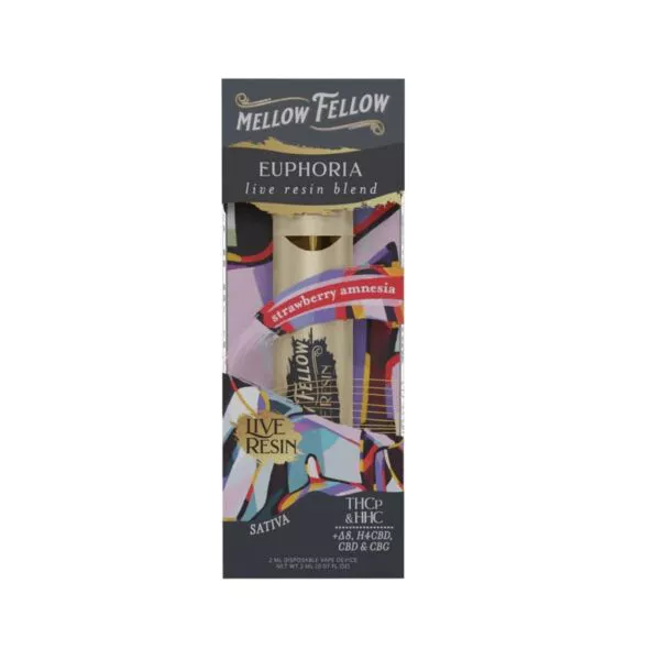 Mellow Fellow Euphoria Blend Disposable Vape Pen Strawberry Amnesia 2ml