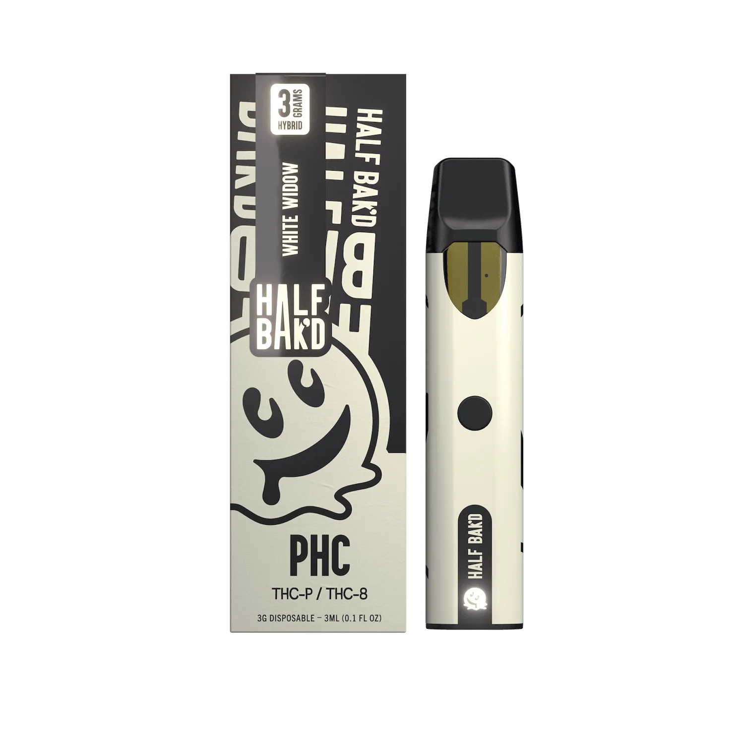 Half Bak'd PHC Disposable Vape Pen White Widow 3g - Dr.Ganja