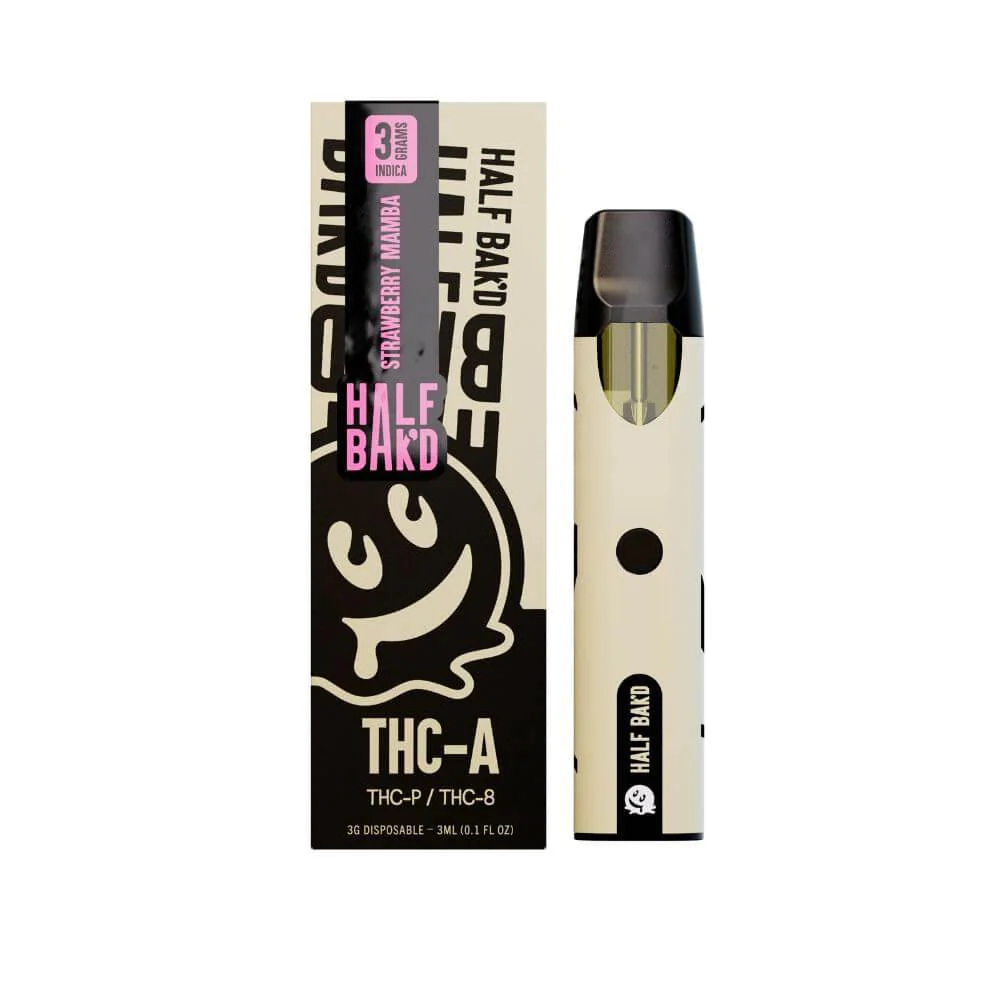 Half Bak'd THCA Disposable Vape Pen Strawberry Mamba 3g - Dr.Ganja