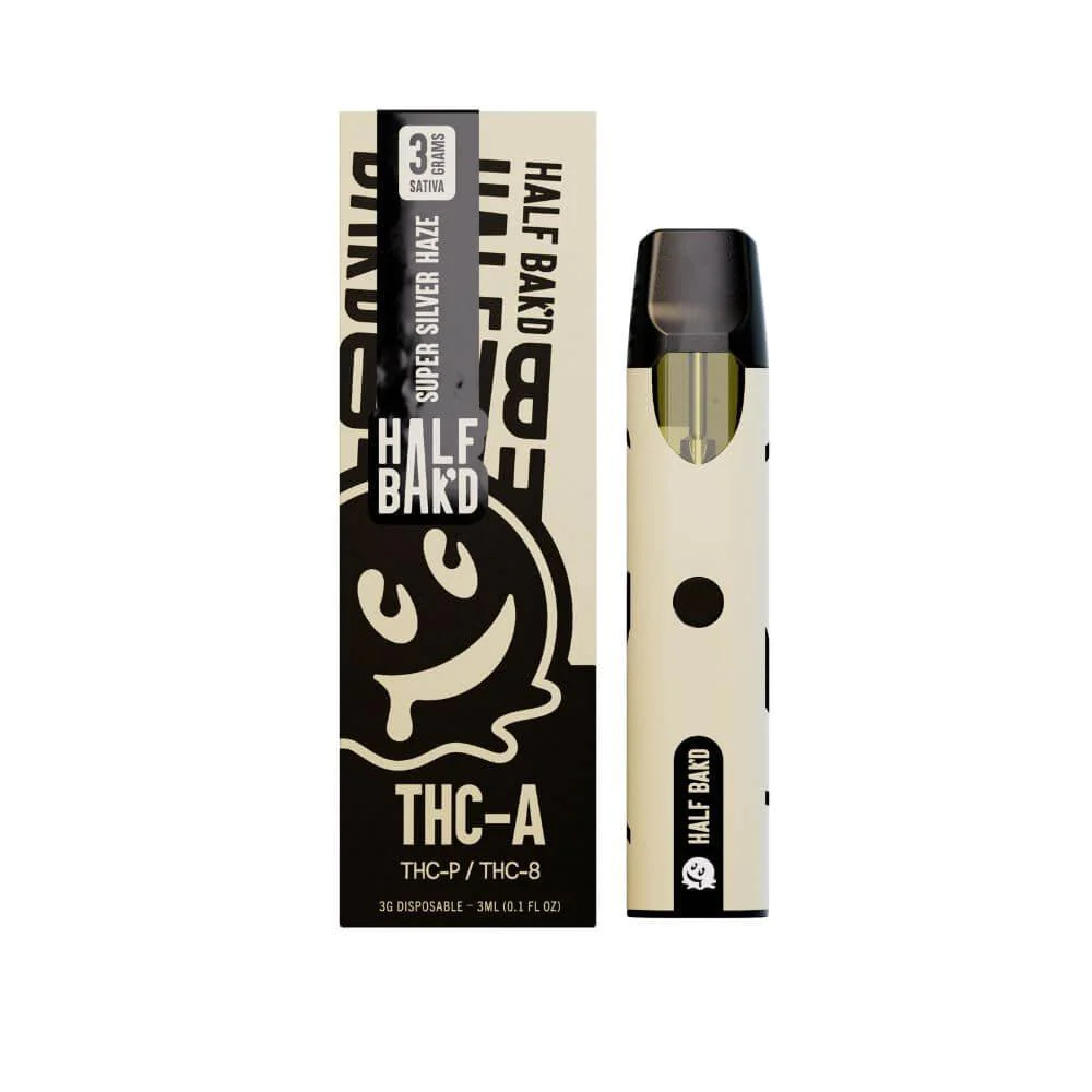 Half Bak'd THCA Disposable Vape Pen Super Silver Haze 3g - Dr.Ganja