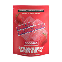 Delta Munchies Delta 8 Sour Belts Strawberry 3000mg 10ct