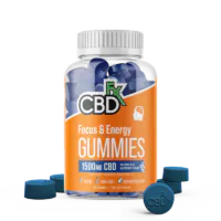 CBDfx CBD Gummies Focus & Energy Blue Raspberry 1500mg 60ct