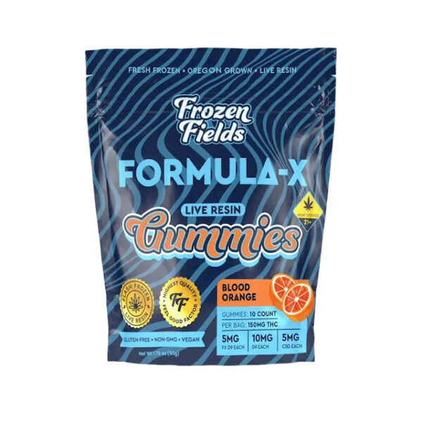 Frozen Fields Formula-X Live Resin Delta 9 Gummies Blood Orange 150mg 10ct