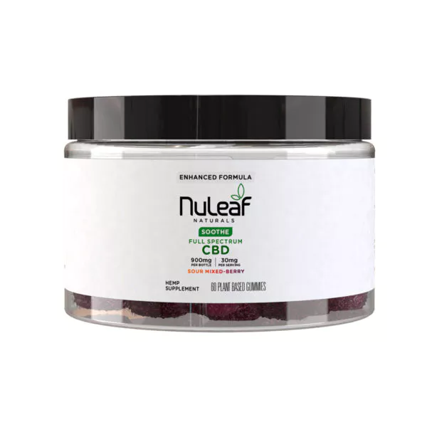 NuLeaf Naturals Full Spectrum CBD Gummies Sour Mixed Berry 900mg 60ct