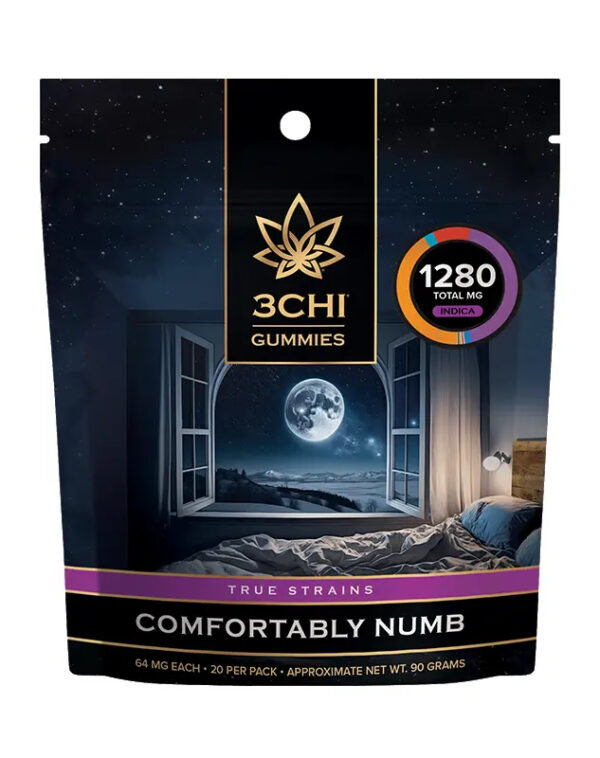 3Chi True Strains Comfortably Numb Gummies 1280mg 20ct