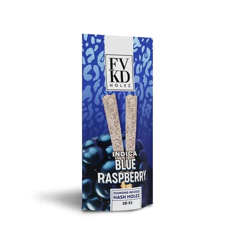 FVKD Diamond Infused Hash Holez THCA Pre-Rolls Blue Raz 2ct 4g